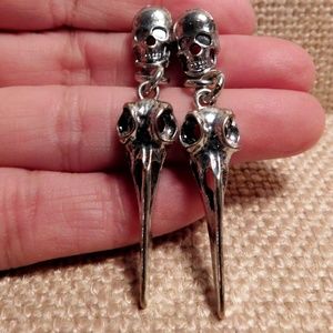 Boho Edgy Skulls Post Earrings